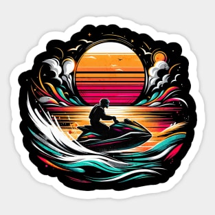 Vintage Grafitti Jetski Design Sticker